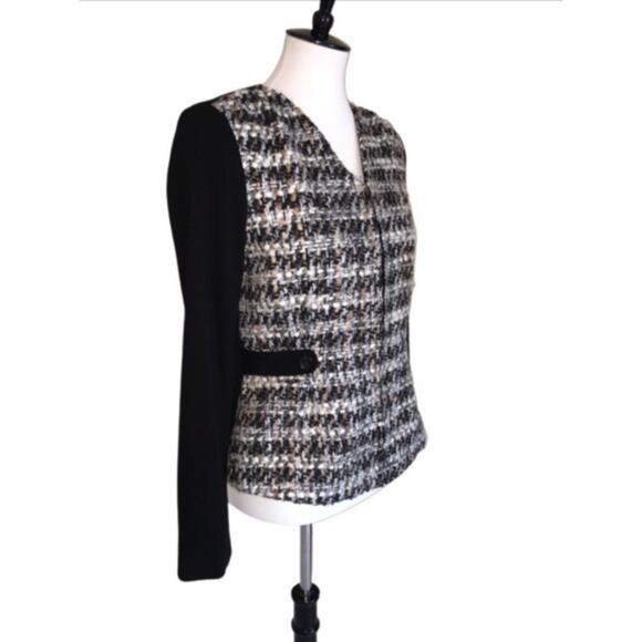 Doncaster Mixed Media Nubby Tweed Zip Jacket Small EUC - Picture 2 of 8